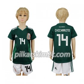 Koszulka Meksyk Chicharito 14 Dziecięca Główna Mistrzostwa Świata 2018 - Koszulki Piłkarskie